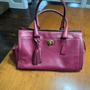 COACH LEGACY LEATHER CHELSEA CARRYALL BRASS DEEP PORT